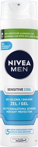 Nivea - Men - Sensitive Cool - Instant Protection Shaving Gel - Żel do golenia - natychmiastowa ochrona - 200 ml