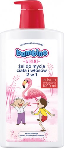 Bambino - DZIECIAKI - Żel do mycia ciała i włosów 2w1 dla dzieci - FLAMING - EDYCJA LIMITOWANA - 1000 ml