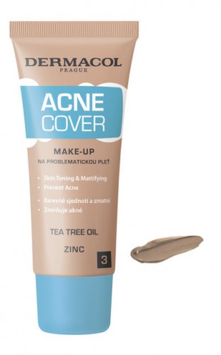 Dermacol - ACNE COVER MAKE UP -  Matujący podkład do twarzy - Przeciwtrądzikowy - 30 ml - 3