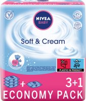 Nivea - Baby - Soft & Cream Economy Pack - Zestaw nasączonych chusteczek dla dzieci - 3 + 1