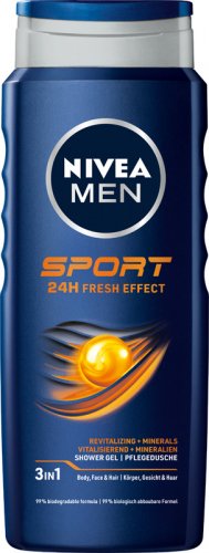Nivea - Men - SPORT 24h Fresh Effect - 3in1 Shower Gel - Żel pod prysznic 3w1 dla mężczyzn - 500 ml