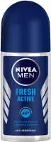 Nivea - Men - Fresh Active 48H Anti-Perspirant - Roll-on antiperspirant for men - 50 ml