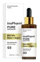InoPharm - Pure Elements - BIO Oils Rose + Argan - Serum do twarzy i szyi z bioolejkiem z róży i olejkiem arganowym - 30 ml