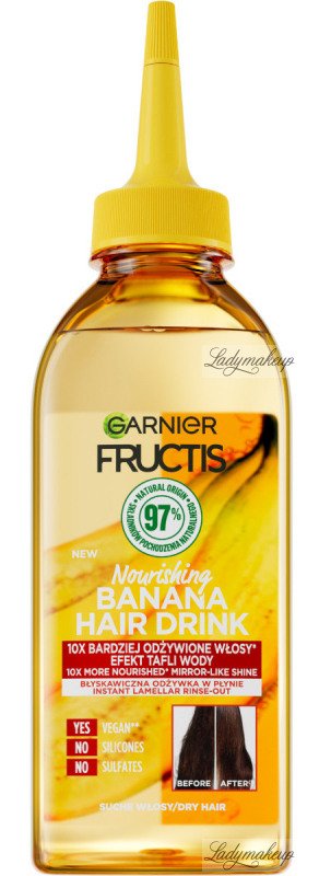 GARNIER - FRUCTIS Nourishing Banana Hair Drink - Banana conditioner for dry  hair - 200 ml