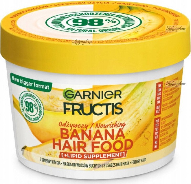 GARNIER FRUCTIS BANANA HAIR FOOD MASK Nourishing Hair Mask GARNIER FRUCTIS BANANA HAIR FOOD MASK Nourishing Hair Mask
