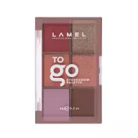 LAMEL - TO GO Eyeshadow Palette - Mini palette of 6 eyeshadows - 404 Burgundy - 6 g