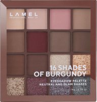 LAMEL - 16 Shades Of Burgundy Eyeshadow Palette - Palette of 16 eye shadows - Tone 16-4