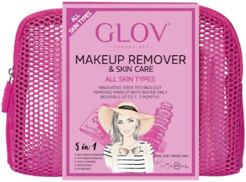 GLOV - TRAVEL SET - Makeup Remover & Skin - All Skin Types - Zestaw podróżny do demakijażu twarzy - COZY ROSIE