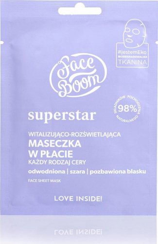 BodyBoom ​​- FaceBoom - Superstar - Face Sheet Mask - Vitalizing and illuminating sheet mask