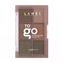 LAMEL - TO GO Eyeshadow Palette - Mini palette of 6 eye shadows - 403 Cold Brown - 6 g