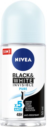 Nivea - Anti-Perspirant - Black & White Invisible Pure - Roll-on antiperspirant for women - 50 ml