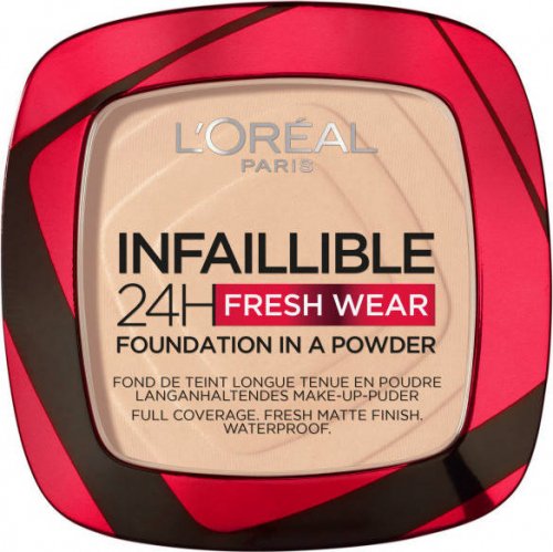 L'Oréal - INFAILLIBLE 24H Fresh Wear Foundation - Powder face foundation - 9 g - 20 IVORY