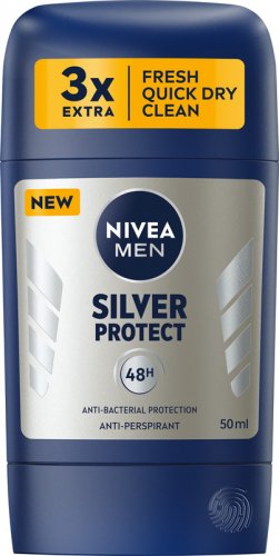 Nivea - Men - Silver Protect 48H Anti-Perspirant - Anti-perspirant stick for men - 50 ml