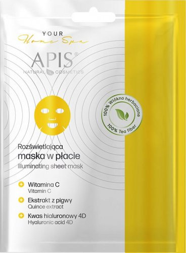 APIS - Your Home Spa - Illuminating Sheet Mask - Rozświetlająca maska w płacie - 20 g