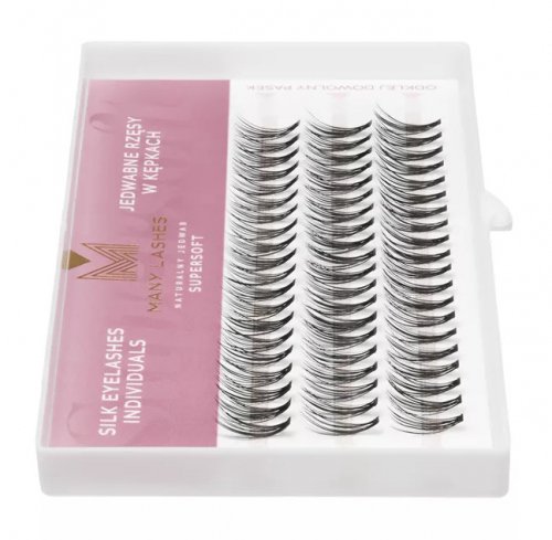 Many Beauty - Many Lashes - Supersoft Silk Eyelashes Individuals - Jedwabne rzęsy w kępkach - 20D - 0,07mm - 20D CC-15mm