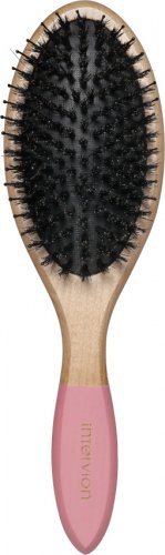 Inter-Vion - Wooden Line - Wooden Brush With Natural Bristles And Nylon Pins - Drewniana szczotka z naturalnym włosiem i nylonowymi szpilkami