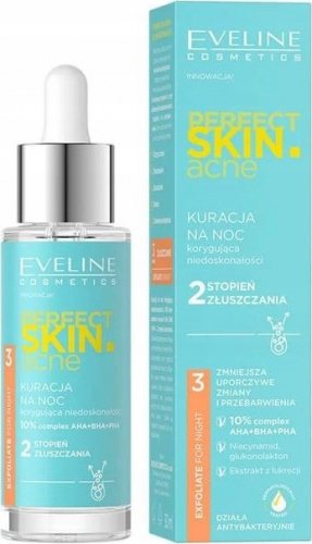Eveline Cosmetics - Perfect Skin Acne - Korygująca niedoskonałości kuracja na noc - 2 stopień złuszczenia - 30 ml 