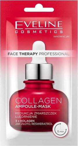 Eveline Cosmetics - Face Therapy Professional - Collagen Ampoule Mask - Firming face mask with collagen - 8 ml
