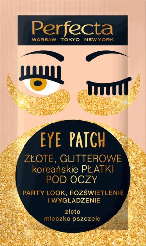 Perfecta - Eye Patch - Złote, glitterowe koreańskie płatki pod oczy - 1 para