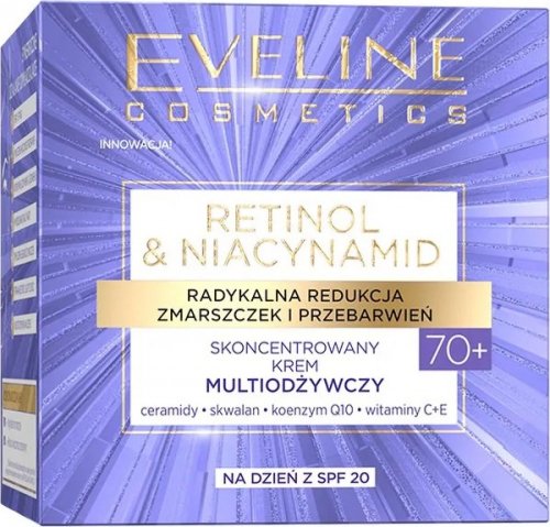Eveline Cosmetics - Retinol & Nicynamid - Skoncentrowany krem multiodżywczy 70+ Na dzień - SPF20 - 50 ml 