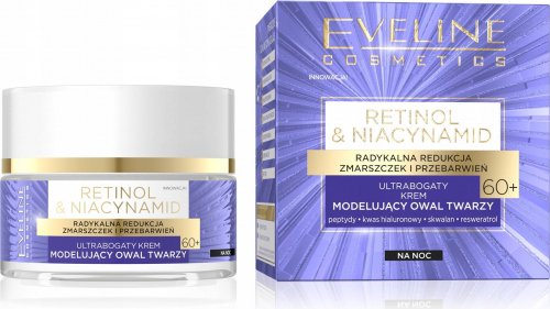 Eveline Cosmetics - Retinol & Nicynamid - Ultrabogaty krem modelujący owal twarzy 50+ Na noc - 50 ml 