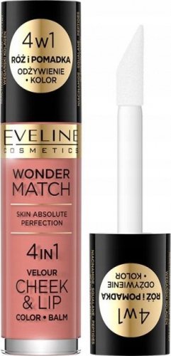 Eveline Cosmetics - Wonder Match - Velor Cheek & Lip - Liquid blush and lipstick - 4.5 ml - 01