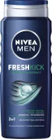 Nivea - Men - Fresh Kick - 24h Fresh Effect - 3in1 Shower Gel - Chłodzący żel pod prysznic 3w1 dla mężczyzn - 500 ml