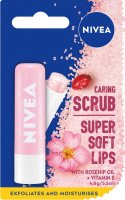 Nivea - Caring Scrub With Rosehip Oil - Pielęgnujący peeling do ust - Dzika Róża - 5,5 ml 