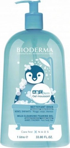 BIODERMA - ABCDerm Gel Moussant - Mild cleansing gel for body and hair - For children and babies - 1L
