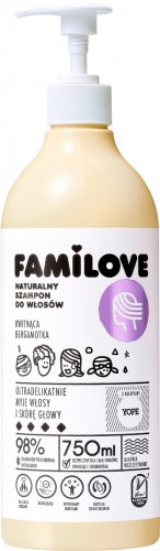 YOPE - FAMILOVE - Naturalny szampon do włosów dla całej rodziny - KWITNĄCA BERGAMOTKA - 750 ml