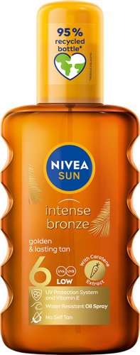 Nivea - SUN - Intense Bronze - Karotenowy olejek do opalania w spray'u - Wodoodporny - SPF 6 - 200 ml