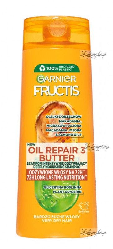 - 3 400 damaged for FRUCTIS shampoo hair Strengthening dry and ml very REPAIR OIL - - GARNIER - BUTTER