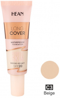 HEAN - Long Cover - Perfect Skin - Highly covering, waterproof face foundation with SPF20 - 25 ml - C3 BEIGE  - C3 BEIGE 