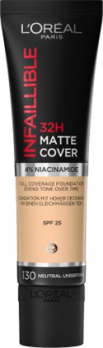 L'Oréal - INFAILLIBLE 32H MATTE COVER - Matowy podkład do twarzy - SPF25 - 30 ml  - 130 - NEUTRAL UNDERTONE