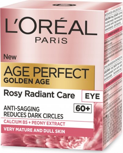 L'Oréal - AGE PERFECT Rosy Radiant Care 60+ Złoty Wiek - Różany krem rozświetlający pod oczy - 15 ml