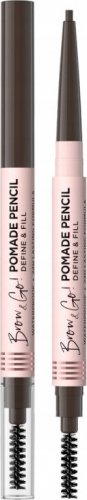 Eveline Cosmetics - Brow & Go! Pomade Pencil Define & Fill - Eyebrow pomade in pencil - Waterproof - DARK BROWN