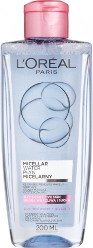 L'Oréal - MICELLAR WATER - Płyn micelarny - Skóra wrażliwa i sucha - 200 ml