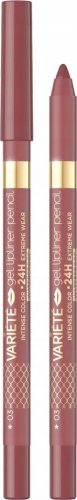 Eveline Cosmetics - VARIETE Gel Lipliner Pencil - Gel lip liner - Waterproof - 03 DARK ROSE