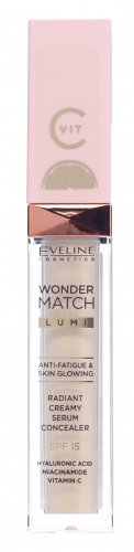 Eveline Cosmetics - Wonder Match Lumi - Radiant Creamy Serum Concealer - Rozświetlający korektor - serum z witaminą C SPF15 - 7 ml - 10 VANILLA
