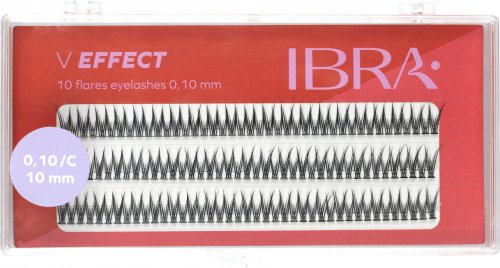 Ibra - V EFFECT - 10 FLARES EYELASH 0,10 mm - Kępki sztucznych rzęs - 120 szt. - 10 MM