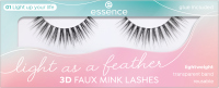 Essence - 3D FAUX MINK LASHES - False eyelashes on a strip with a 3D effect - Light as a feather + glue - 01 - LIGHT UP YOUR LIFE - 01 - LIGHT UP YOUR LIFE