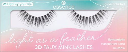 Essence - 3D FAUX MINK LASHES - False eyelashes on a strip with a 3D effect - Light as a feather + glue
