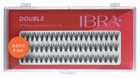Ibra - DOUBLE FLARES EYELASH - KNOT-FREE - Double volume eyelash tufts  - 9 mm - 9 mm
