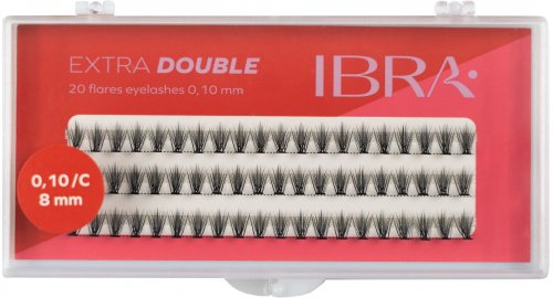 Ibra - EXTRA DOUBLE - 20 FLARE EYELASH KNOT-FREE - Tufts of artificial eyelashes