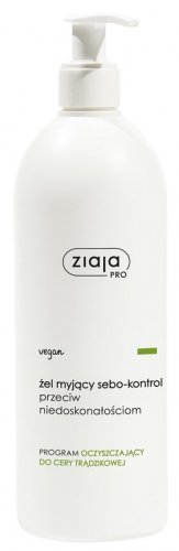 ZIAJA - Pro - Żel myjący sebo-kontrol przeciw niedoskonałościom - Skóra trądzikowa - 500 ml