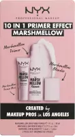 NYX Professional Makeup - 10IN1 PRIMER EFFECT MARSHMALLOW SET - THE MARSH MELLOW PRIMER - Makeup Base 30 ml and 8 ml + Makeup Sponge - SET