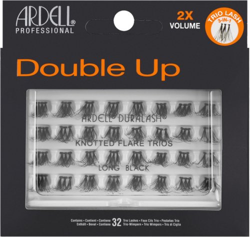 ARDELL - Double Up -  Increased Volume Eyelashes - KNOTTED FLARE TRIOS - LONG BLACK