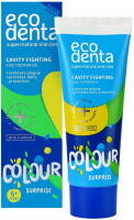 ECODENTA - Cavity Fighting Kids Toothpaste - Pasta do zębów dla dzieci z fluorem - Przeciw próchnicy - KOLOROWA NIESPODZIANKA - 75 ml