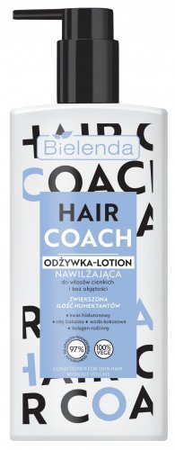 Bielenda - Hair Coach - Conditioner - Nawilżająca odżywka-lotion do włosów cienkich i bez objętości - 280 ml 