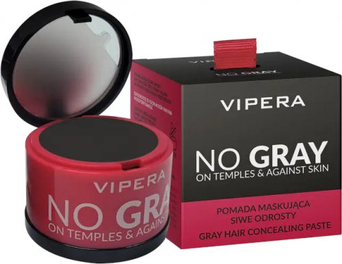 VIPERA - NO GRAY HAIR CONCEALING PASTE - Wodoodporna pomada maskująca siwe odrosty - 7,7 g - 04 - CZARNY